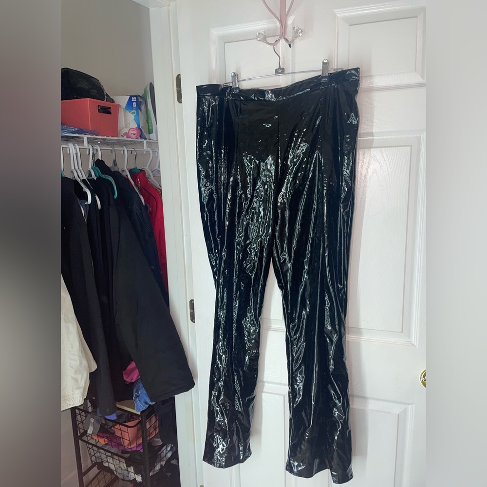 PLT Black Shine Leather Pants 😍✨ XL